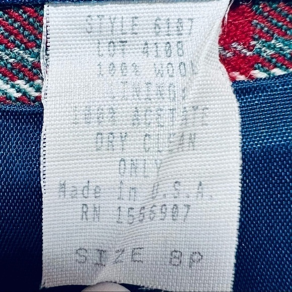 Vintage Plaid Wool Wrap Skirt Fully Lined Knee Length Y2K 90s Dark Academia 8P - Picture 11 of 11